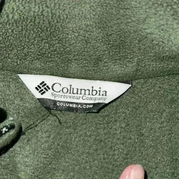 MENS COLUMBIA SPORTSWEAR COMPANY XL ZIP- UP FLEECE olive green - Picture 3 of 5